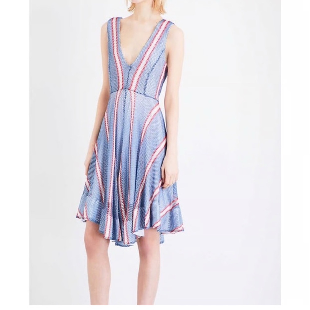 Sandro Blue and Pink High Low Dress